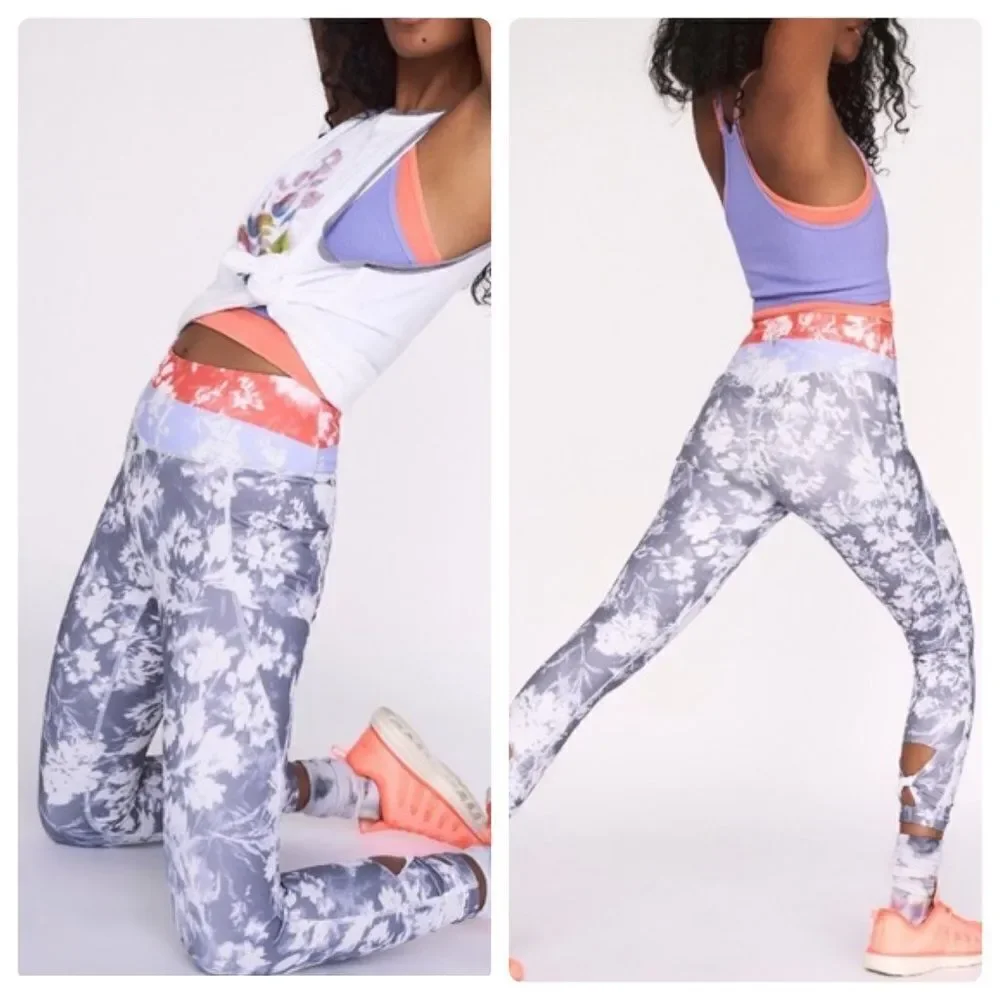 NWT Free People High-Rise Ankle Printed Wave Rider Leggings